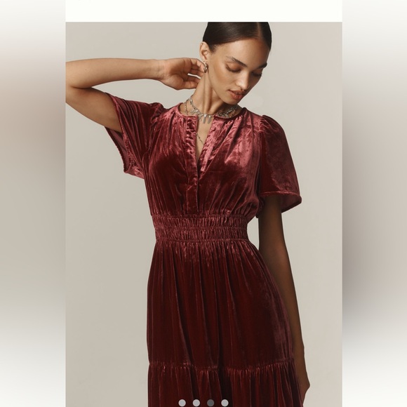 Anthropologie Somerset Velvet Petite Dress - Picture 6 of 8